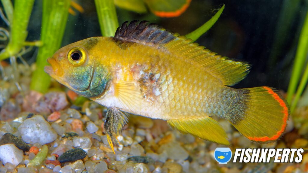 Nice female cichlid fish from genus Apistogramma.